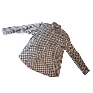 Duluth Trading Company Cotton Twill Check Green Red Button Down Shirt Large